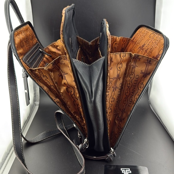 Tignanello Black Leather Convertible Backpack main image 6